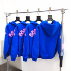 Blue Cotton Star Print Pullover - Men's