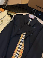 Navy Belted Trench - Men's