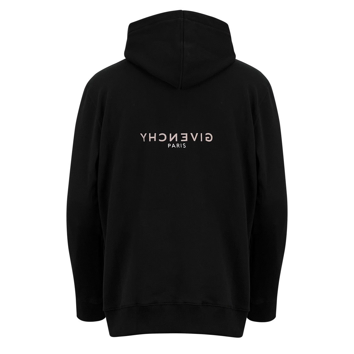 Black Cotton Text Logo Pullover - Men's