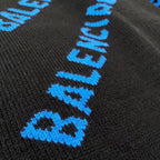 Black Jacquard Text Print Crewneck - Men's