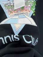 Navy Cotton Tennis Graphic Crewneck - Men's