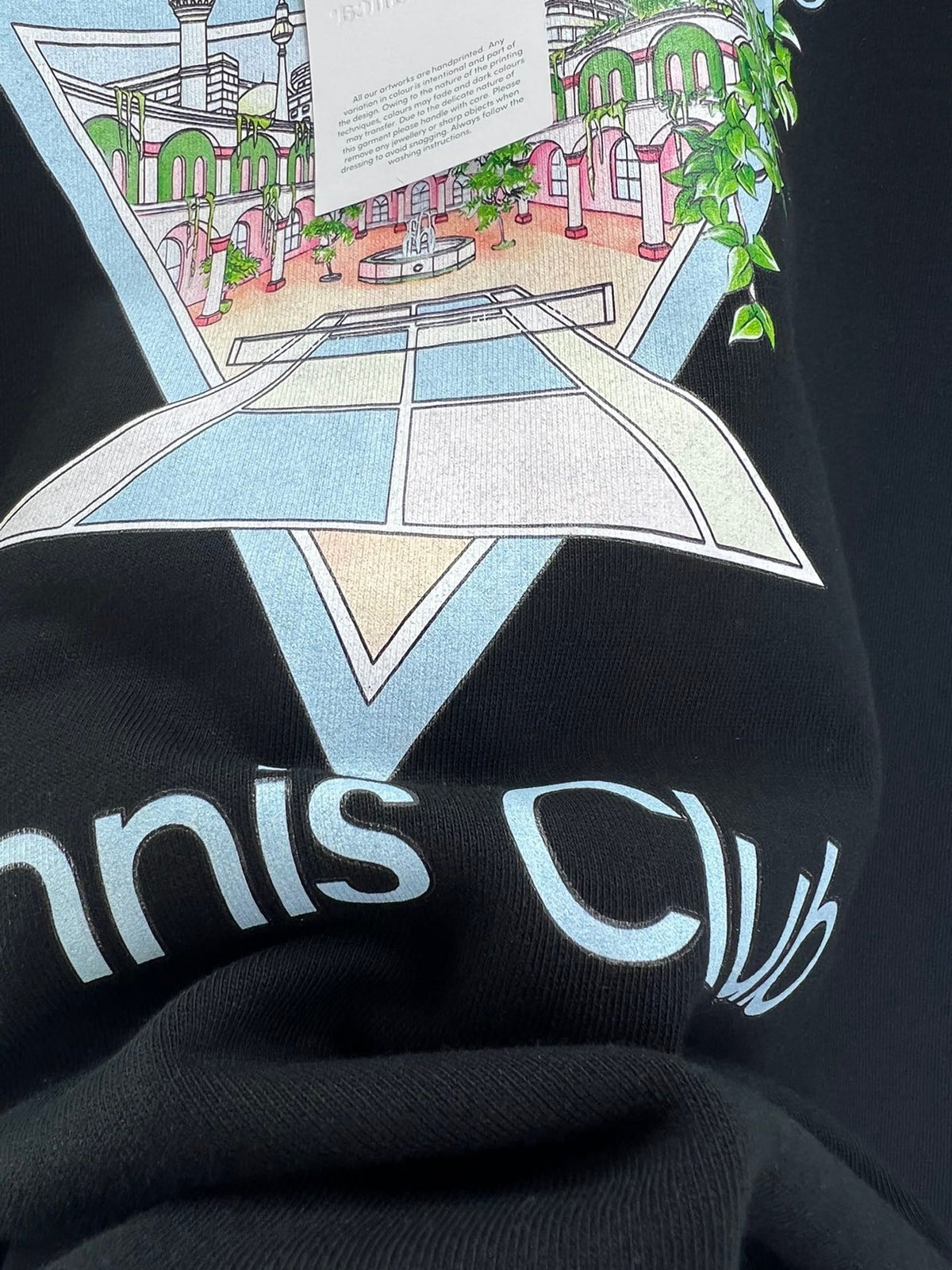 Navy Cotton Tennis Graphic Crewneck - Men's