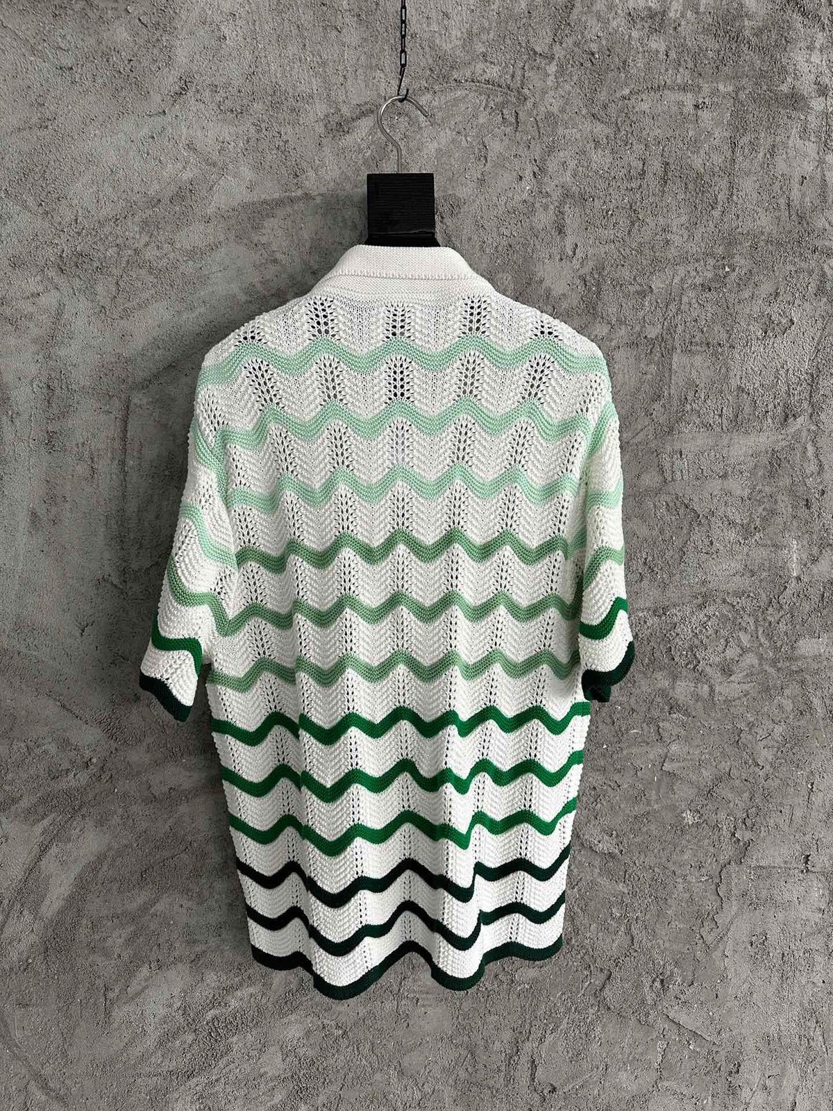 Green Wave Knit Shirt - Men's