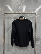 White Cotton Contrast Collar Crewneck - Men's