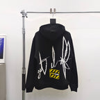 Black Cotton Print Pullover - Men's