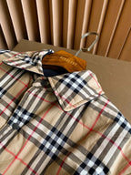 Check Overshirt Beige Shirt - Men's