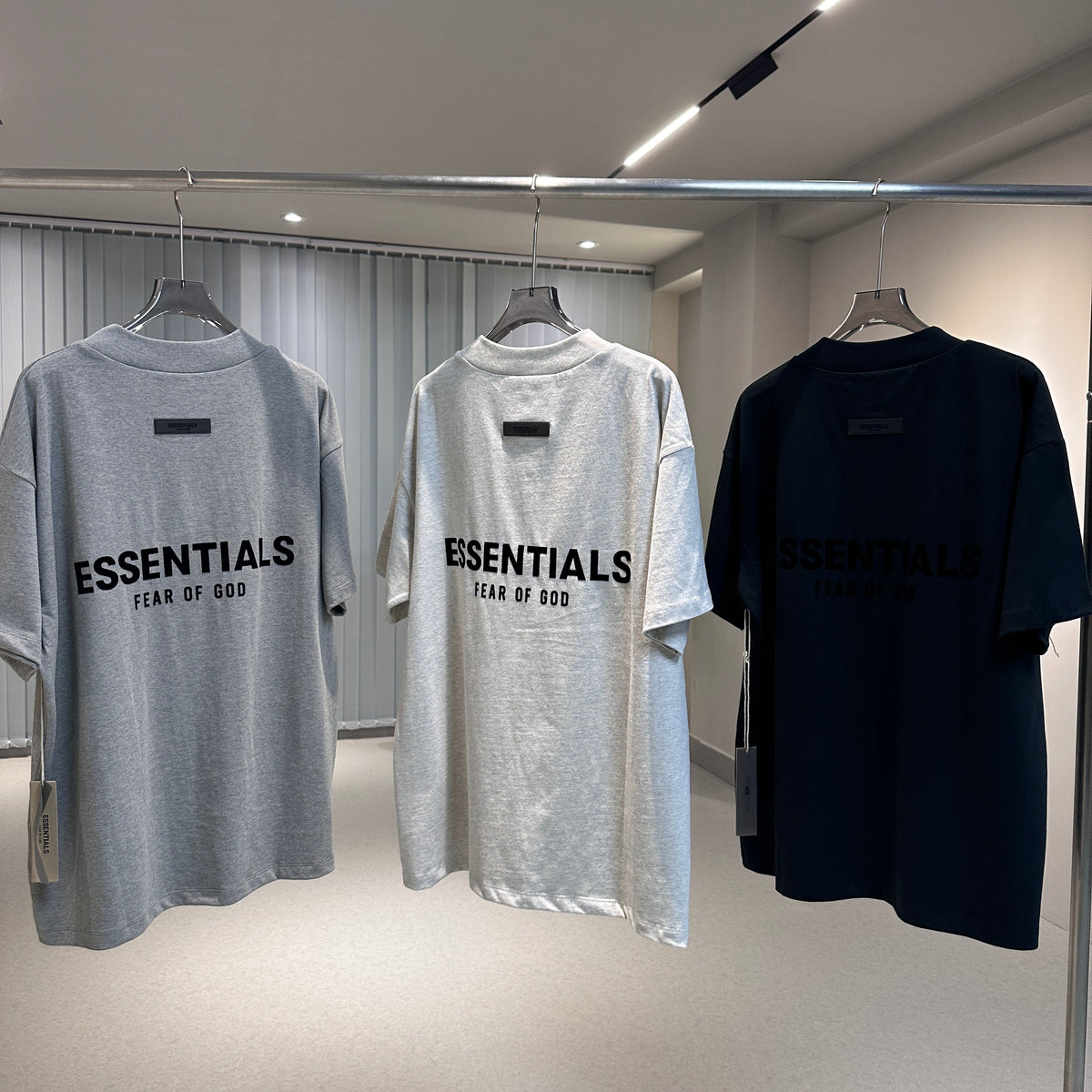 Grey Cotton Text Logo Short-Sleeve - Men's