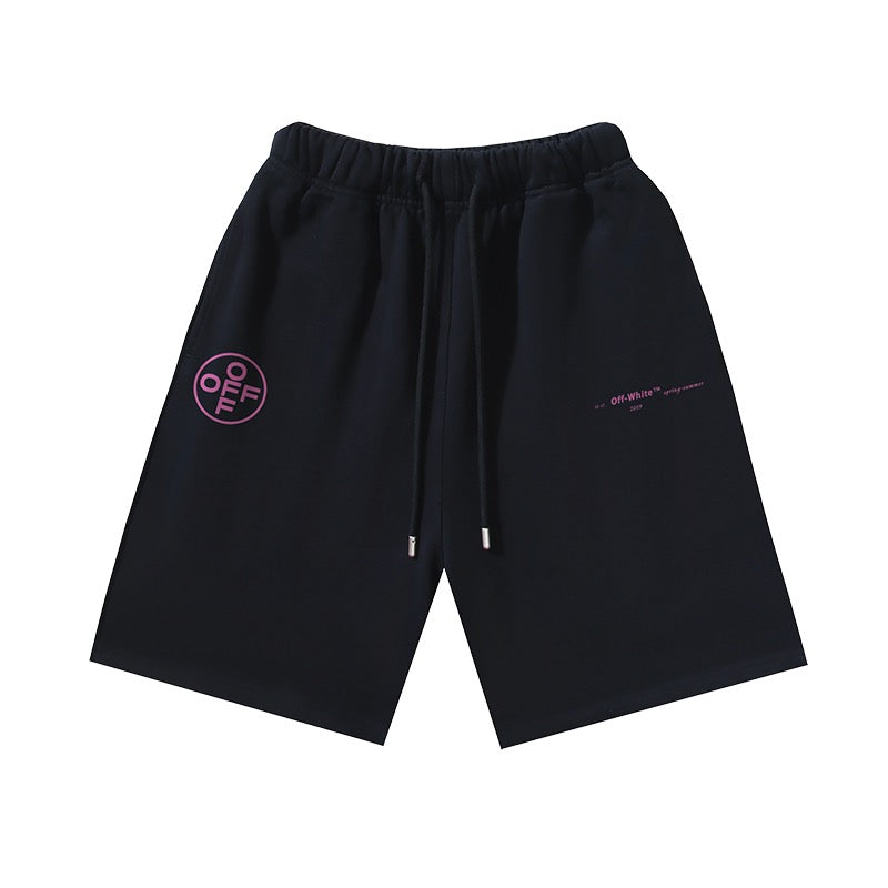 Black Cotton Rose Logo Drawstring - Men's