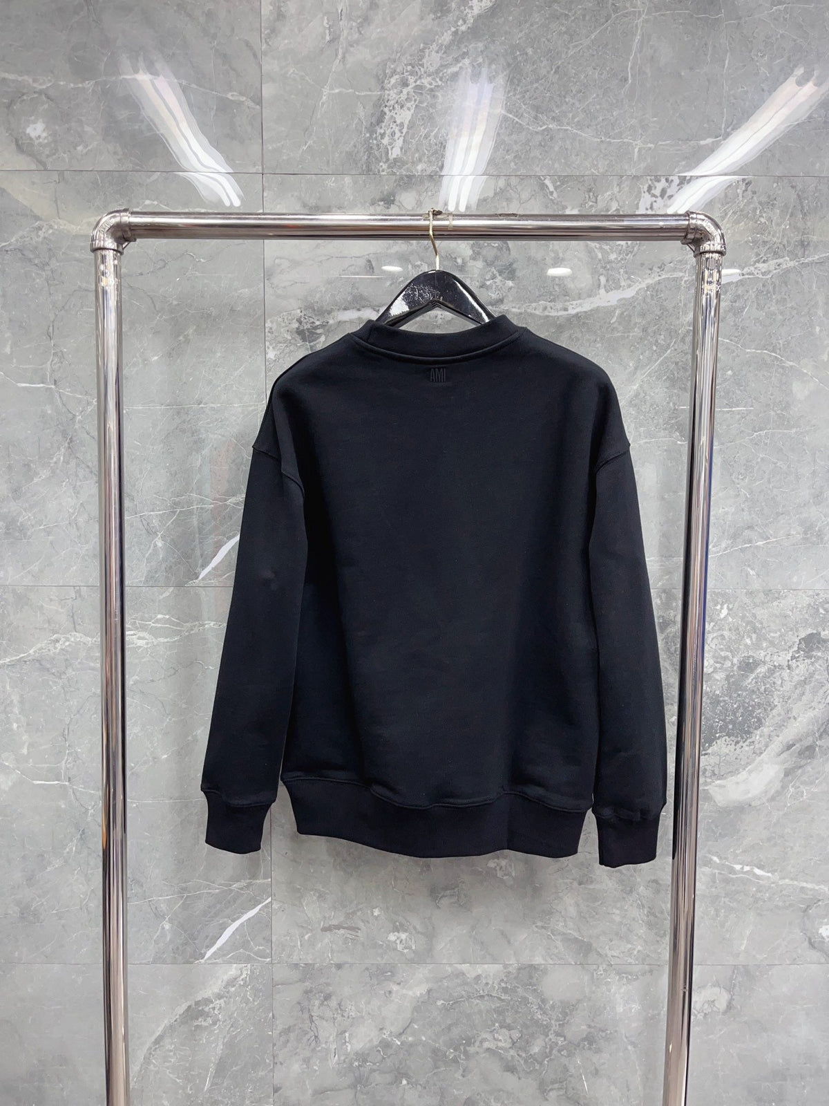 Navy Cotton Heart Logo Crewneck - Men's