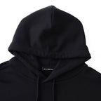 Black Cotton Chest Logo Pullover - Men's