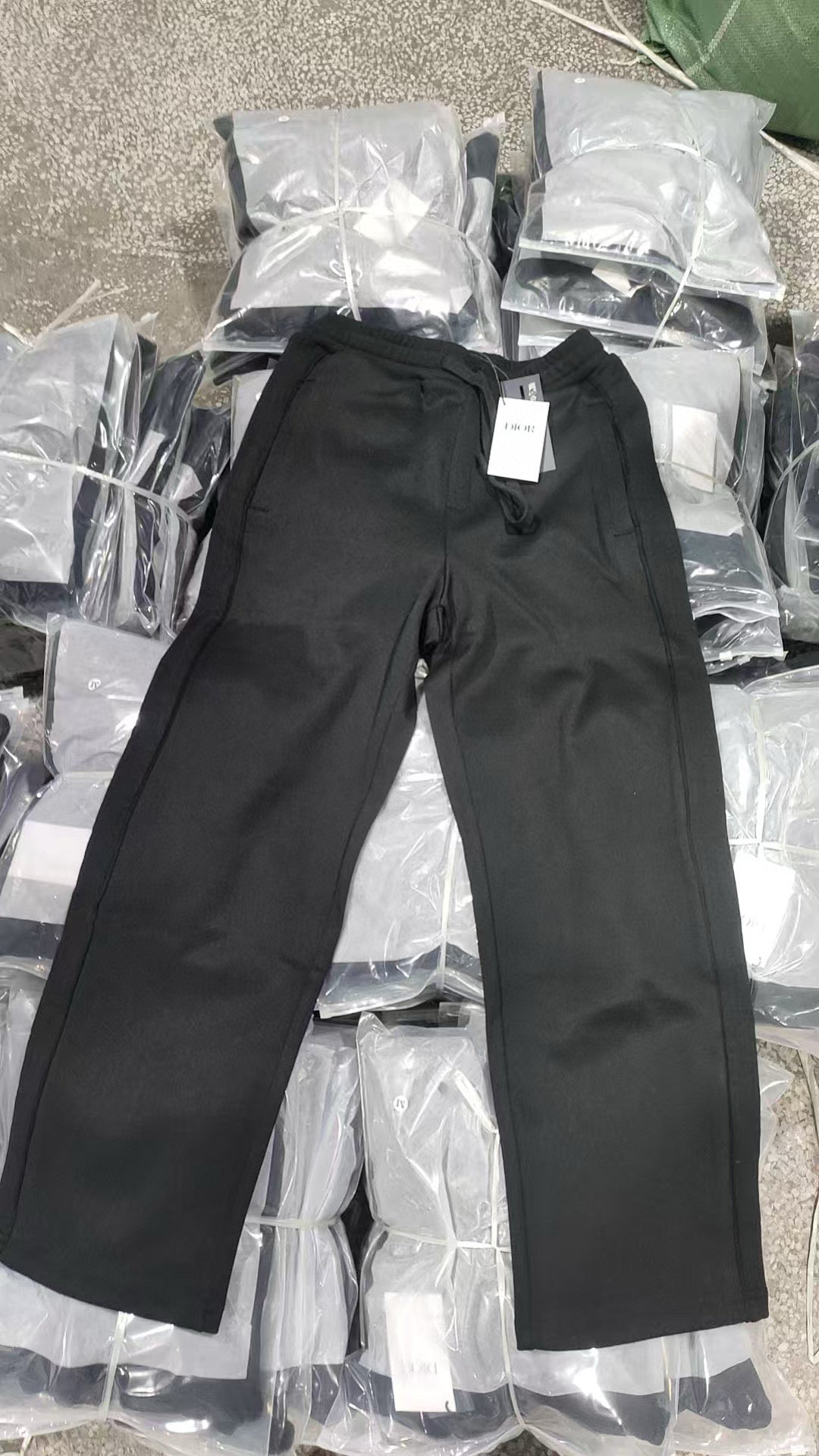 Black Cotton Elasticated Straight - Men's