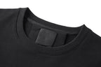 Black Cotton Bold Text Crewneck - Men's