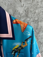 Underwater Print Silk Shirt - Men's