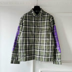 Blue Flannel Printed Sleeve Long-Sleeve - Men's