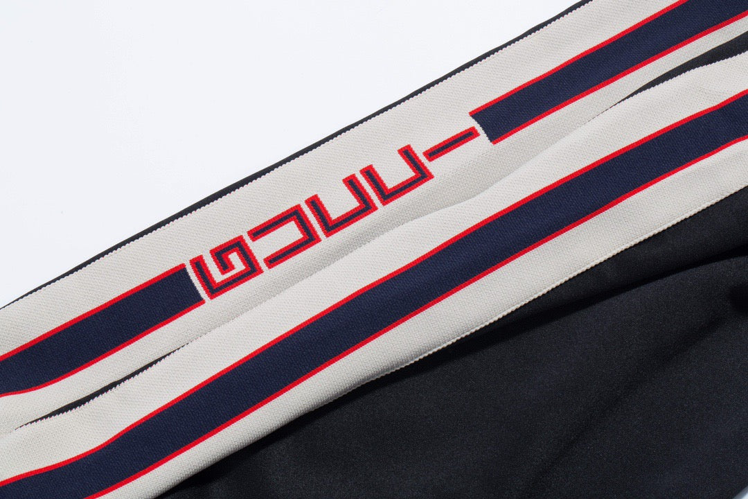 Black Jersey Side Stripe Track - Men's