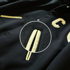 Black Wool Shoulder Panel Varsity - Men's