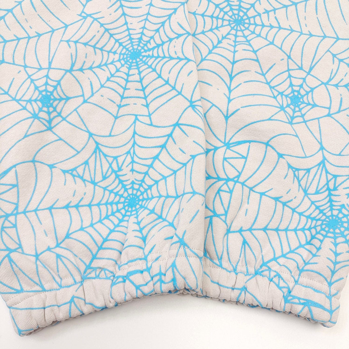 White Cotton Web Print Joggers - Men's