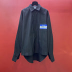 Navy Cotton Plain Long-Sleeve - Men's
