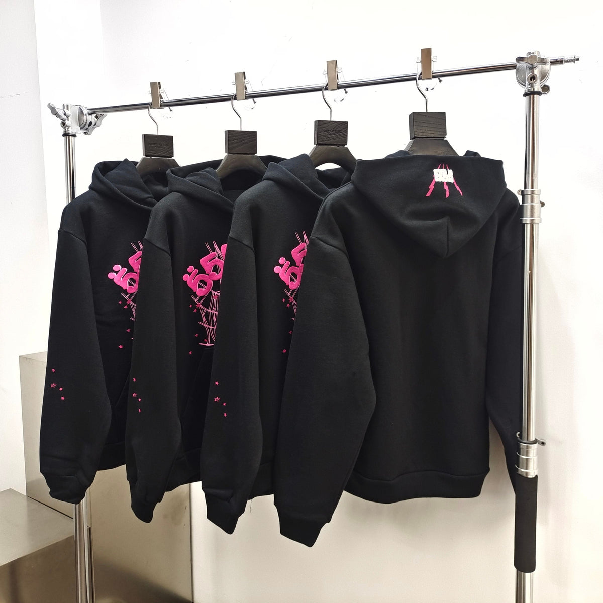 Black Cotton Print Pullover - Men's