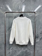 Navy Cotton Embossed Text Crewneck - Men's