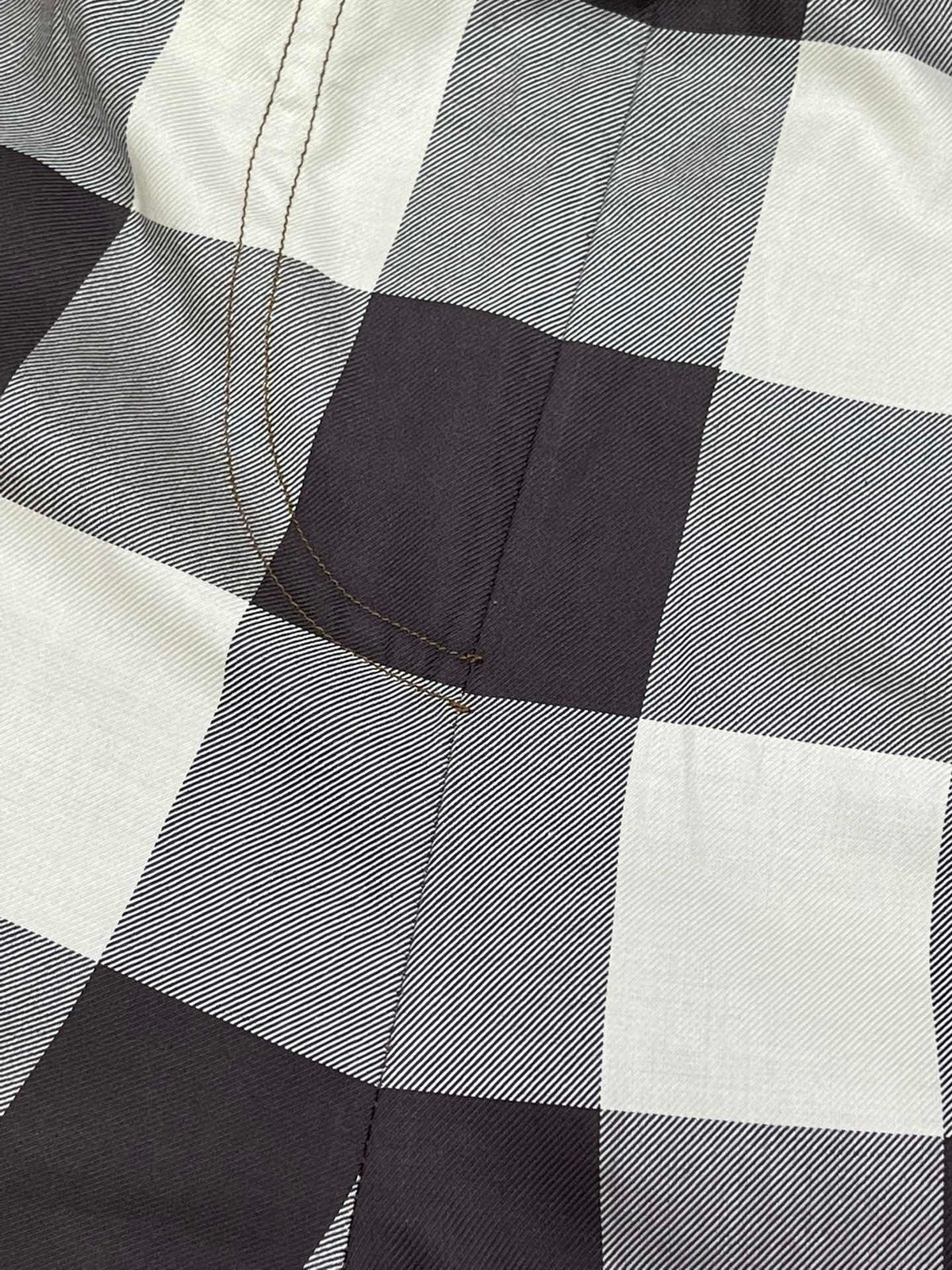 Brown Cotton Check Drawstring - Men's