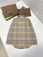 Beige Cotton Check Long-Sleeve - Men's