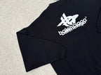 Black Cotton Logo Crewneck - Men's