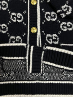 Black Jacquard Monogram Cardigan - Men's