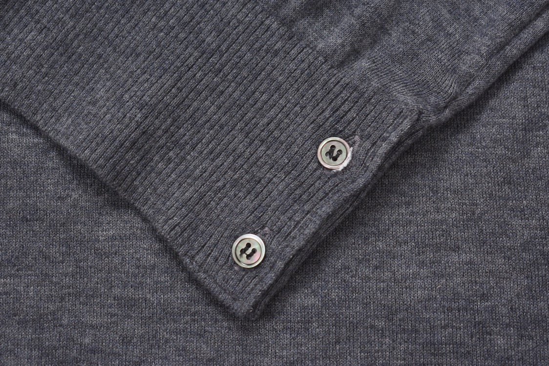 Grey Wool Four-Bar Crewneck - Men's
