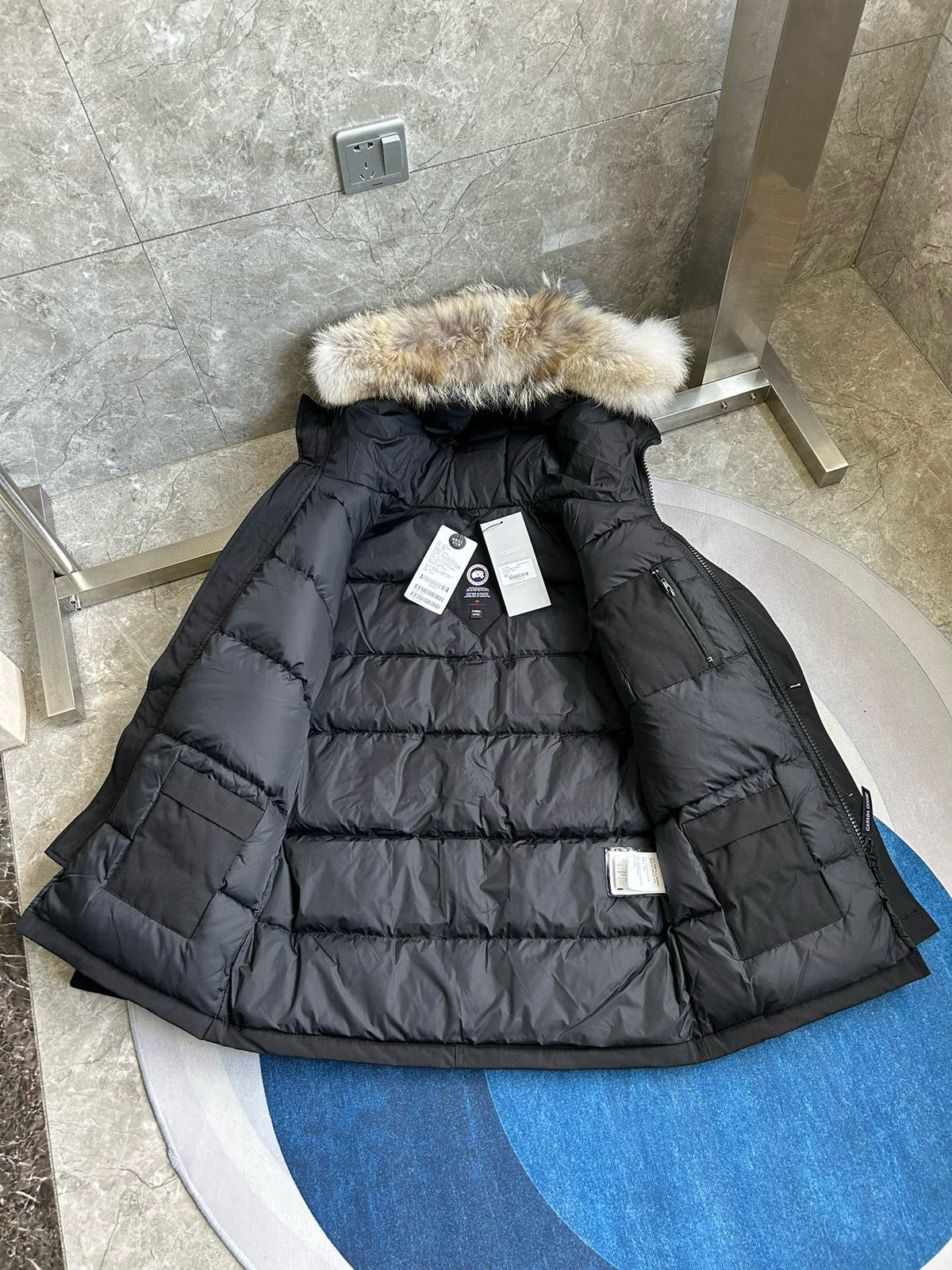 Black and Grey Parka - Men's