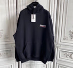 Black Cotton Chest Logo Pullover - Men's