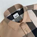 Beige Cotton Exploded Check Long-Sleeve - Men's
