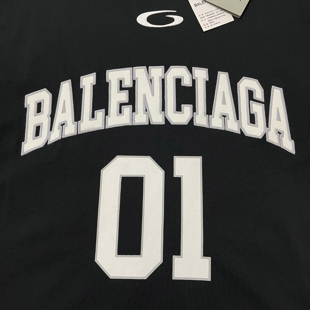 Black Jersey Numeral Short-Sleeve - Men's