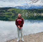 Brown Cotton Web Print Pullover - Men's