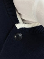 Navy Wool Four-Bar Cardigan - Men's