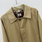 Khaki Cotton Single-Breasted Car Coat - Men's