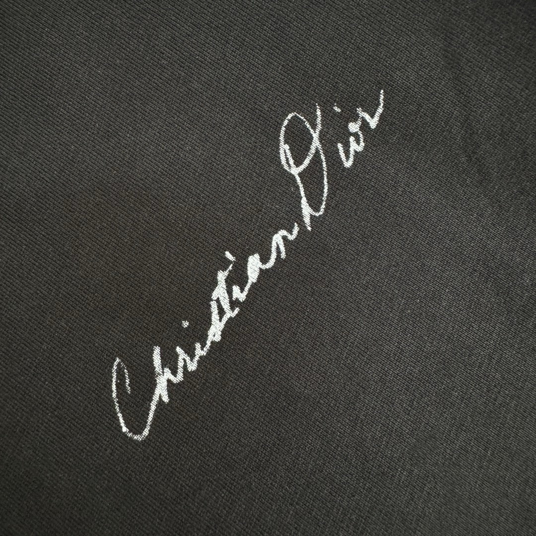 Navy Wool Chest Script Crewneck - Men's