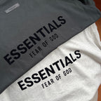 Grey Cotton Text Logo Short-Sleeve - Men's