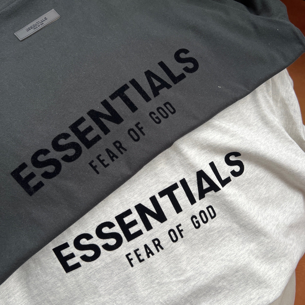 Grey Cotton Text Logo Short-Sleeve - Men's