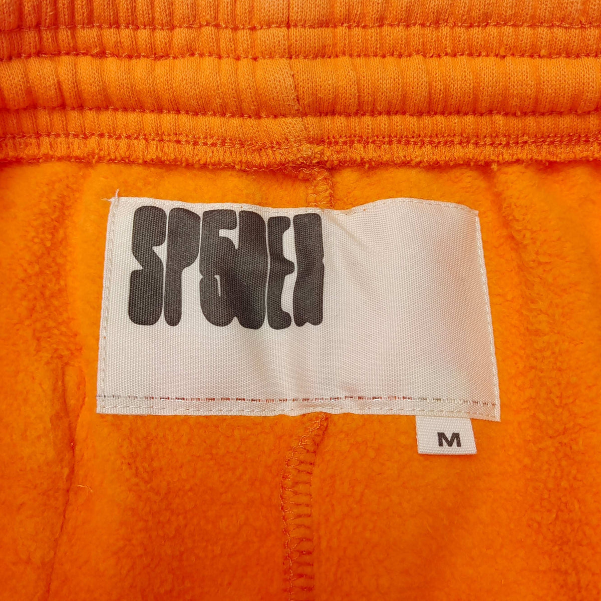 Orange Cotton Text Print Joggers - Men's
