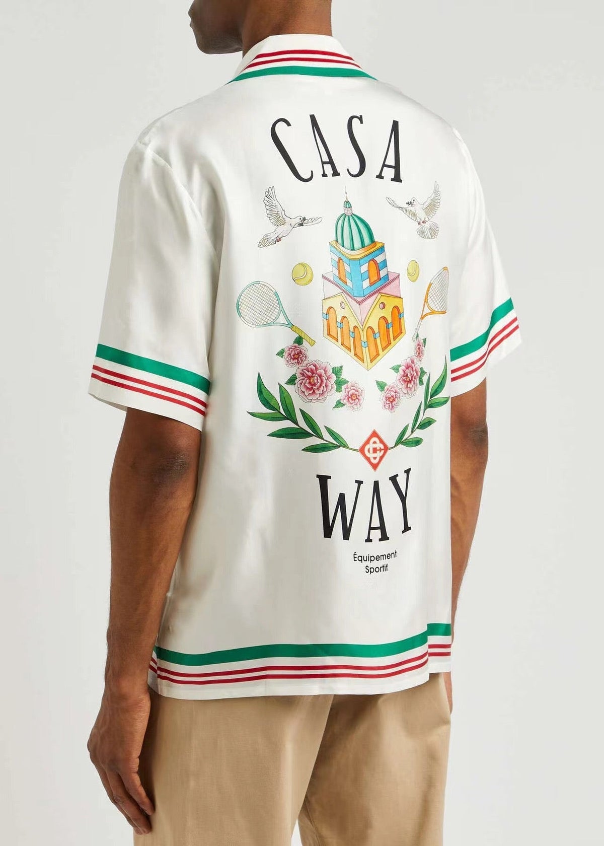 Crest Trim Silk Shirt - Men's