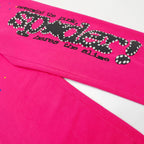 Pink Cotton Graphic Joggers - Men's