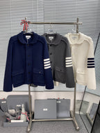 4-Bar Knit Jacket Grey - Men's