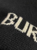 Black Wool Intarsia Crewneck - Men's