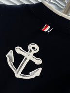 Navy Wool Four-Bar Cardigan - Men's