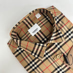 Beige Cotton Vintage Check Long-Sleeve - Men's