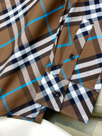 Beige Cotton Tartan Long-Sleeve - Men's
