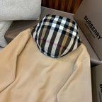Black Cotton Check Lined Pullover - Men's