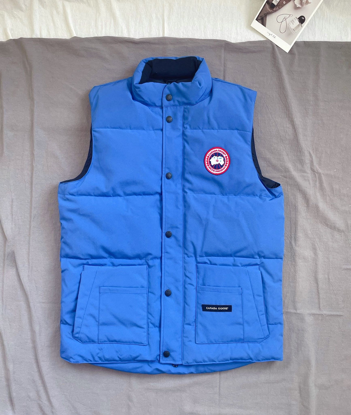 Black Nylon Arm Patch Gilet - Men's