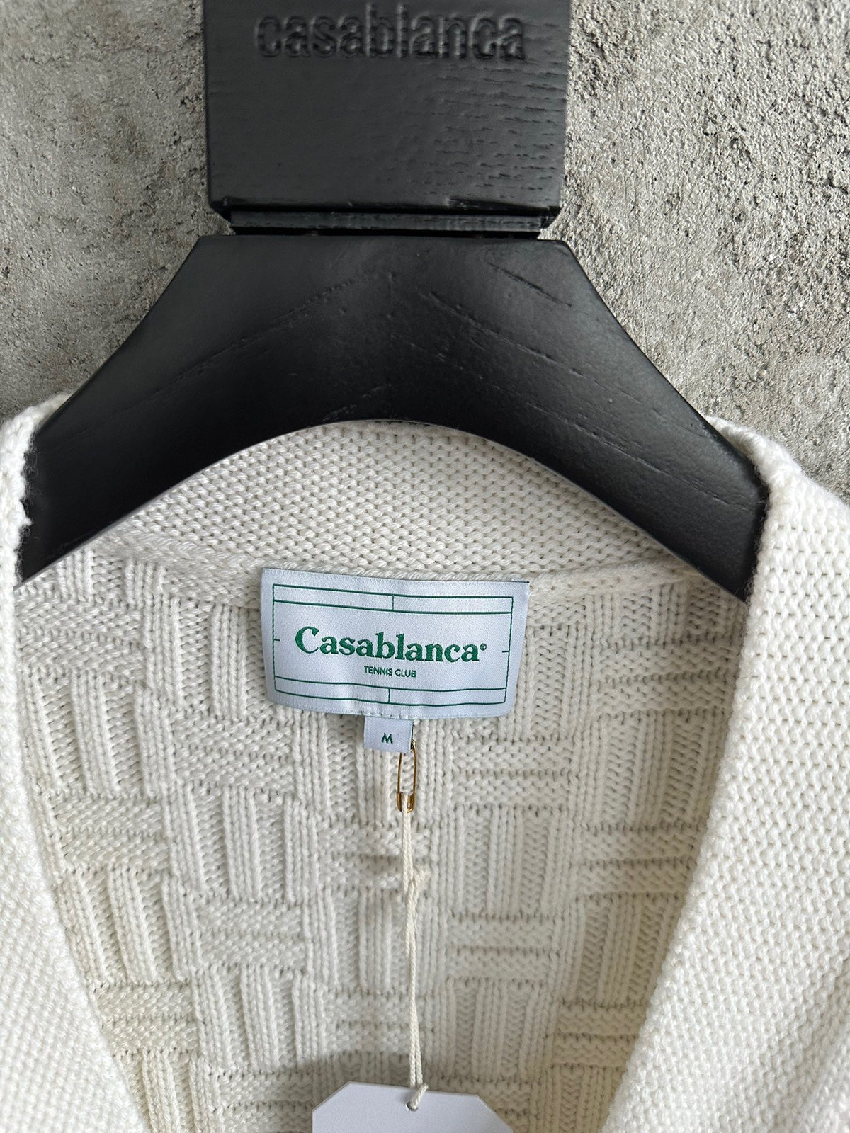 Cream Wool Cable Cardigan - Men's